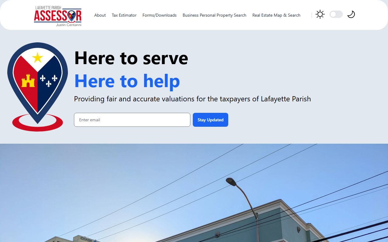 Lafayette Parish Assessor website for Lafayette property tax records