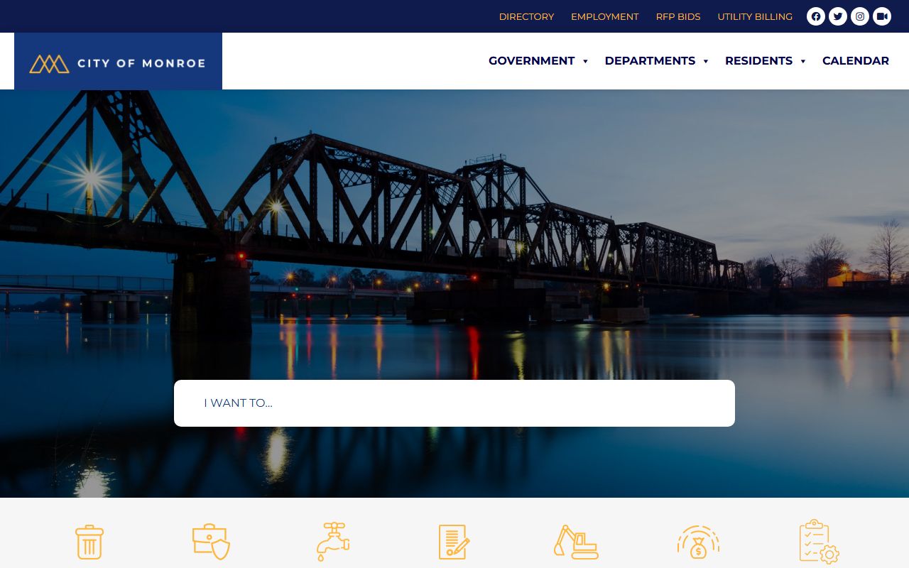 City of Monroe portal for property tax records and city services