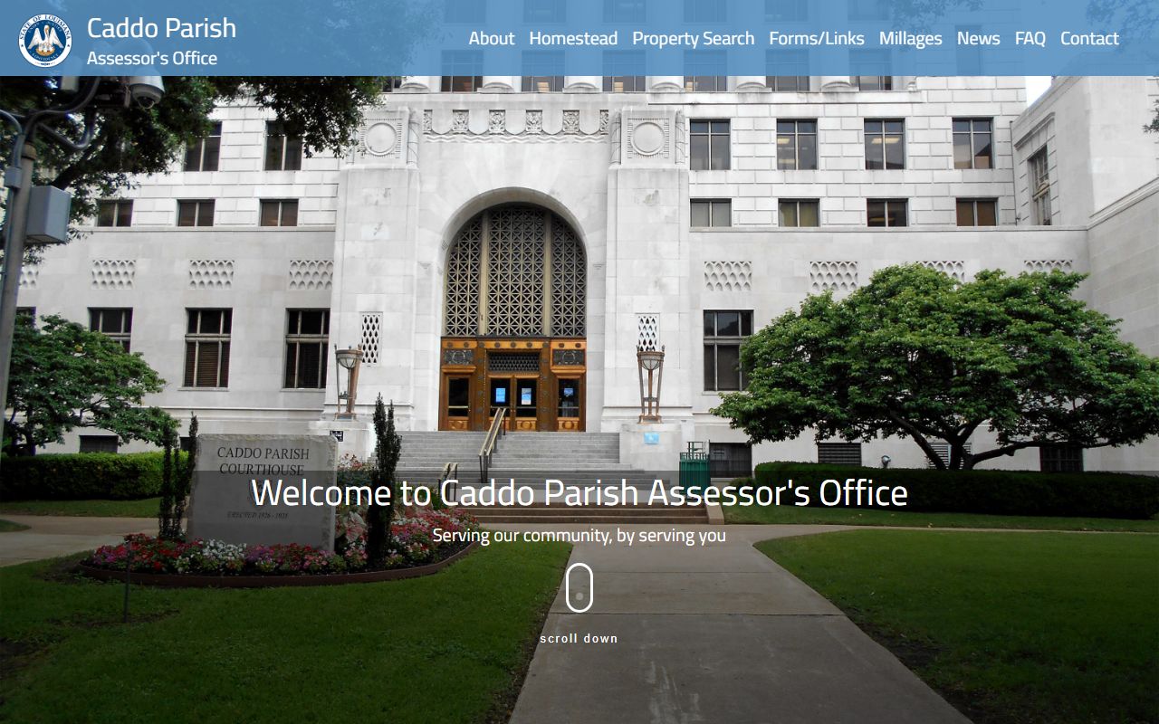 Caddo Parish Assessor website for Shreveport property tax records