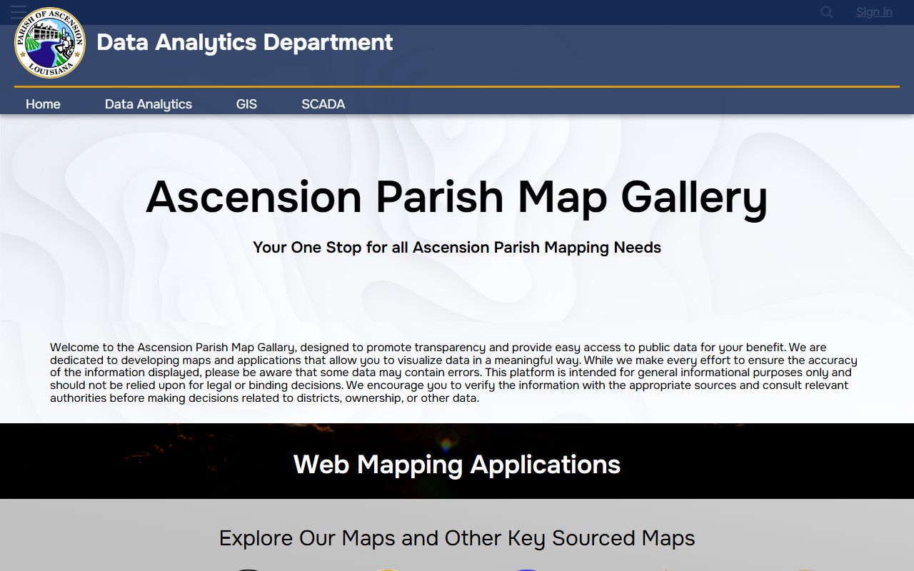 Ascension Parish GIS maps for property tax records and parcel search