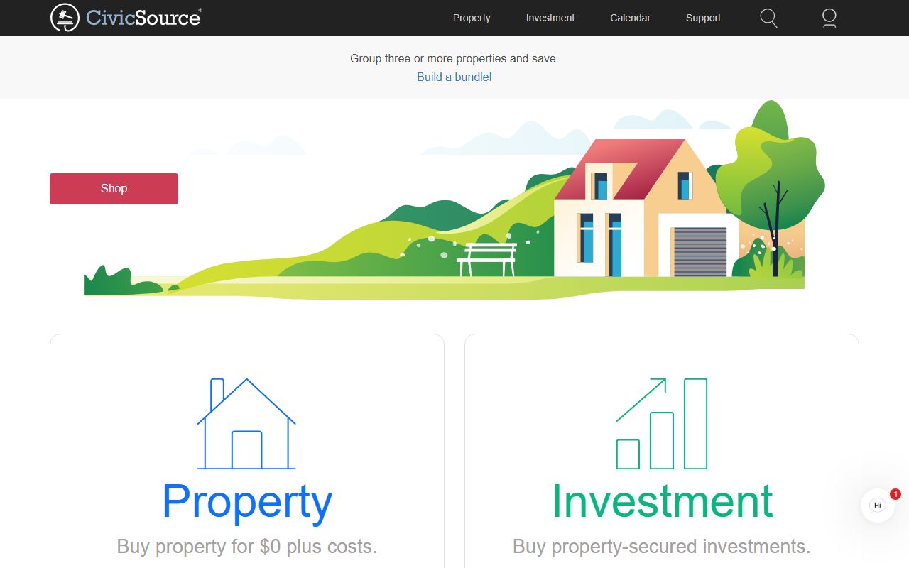 CivicSource auctions for Caddo Parish adjudicated property tax records