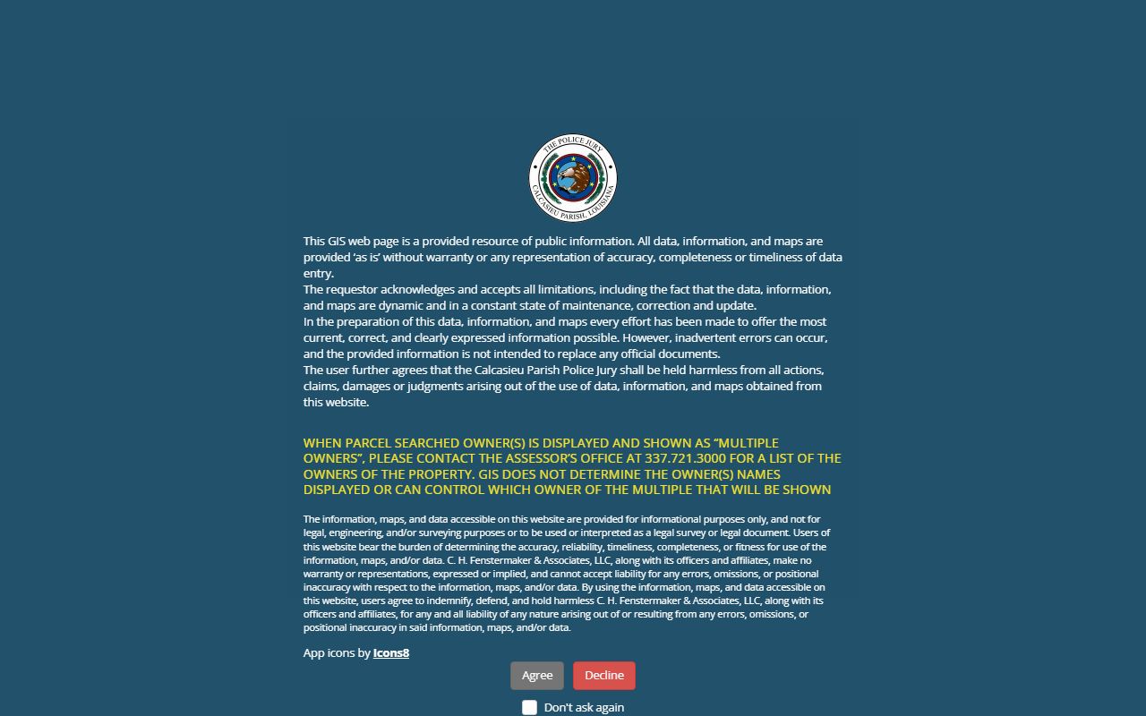 Calcasieu Parish Totaland GIS mapping for property tax records