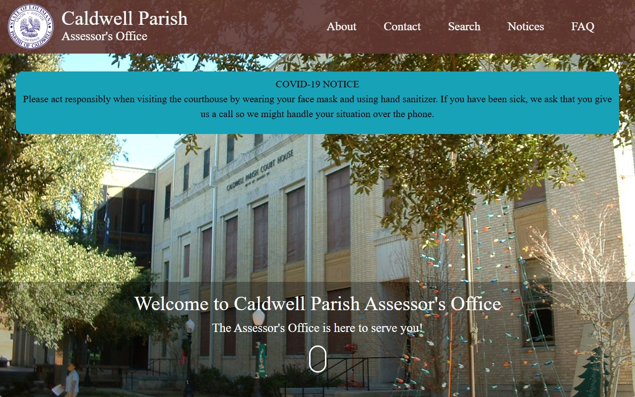 Caldwell Parish Assessor main website for property tax records