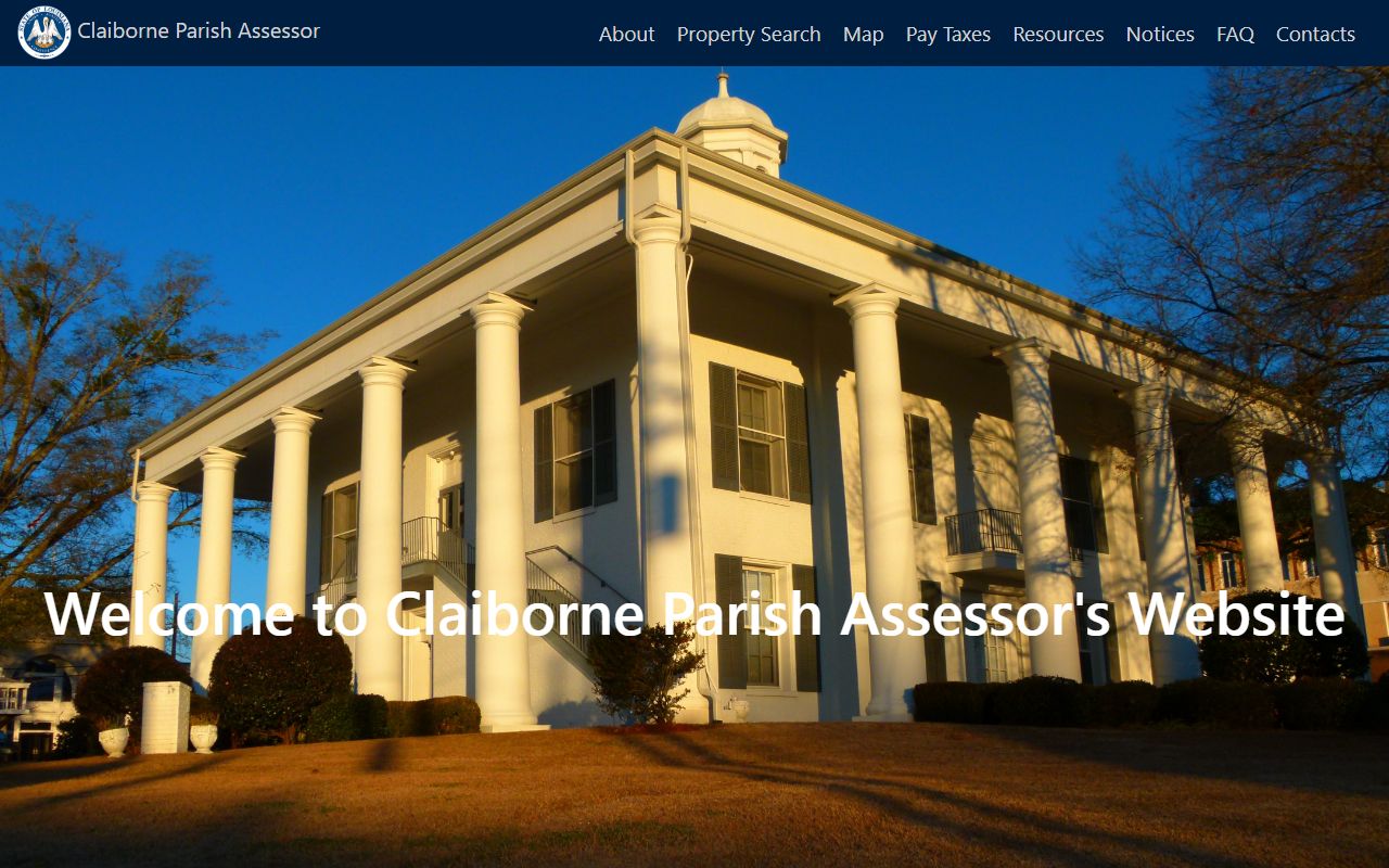 Claiborne Parish Assessor main website for property tax records