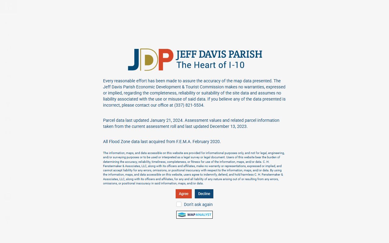 Jefferson Davis Parish property search portal for tax records