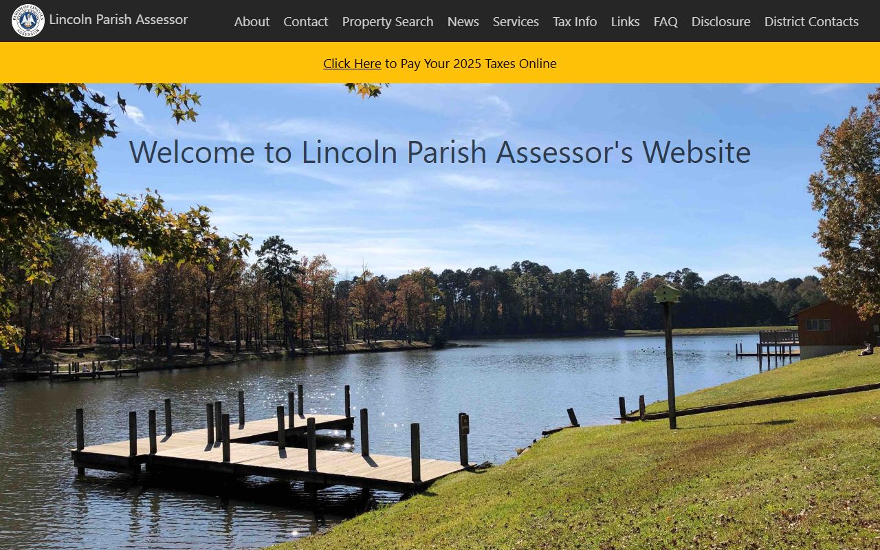 Lincoln Parish assessor main website for property tax records