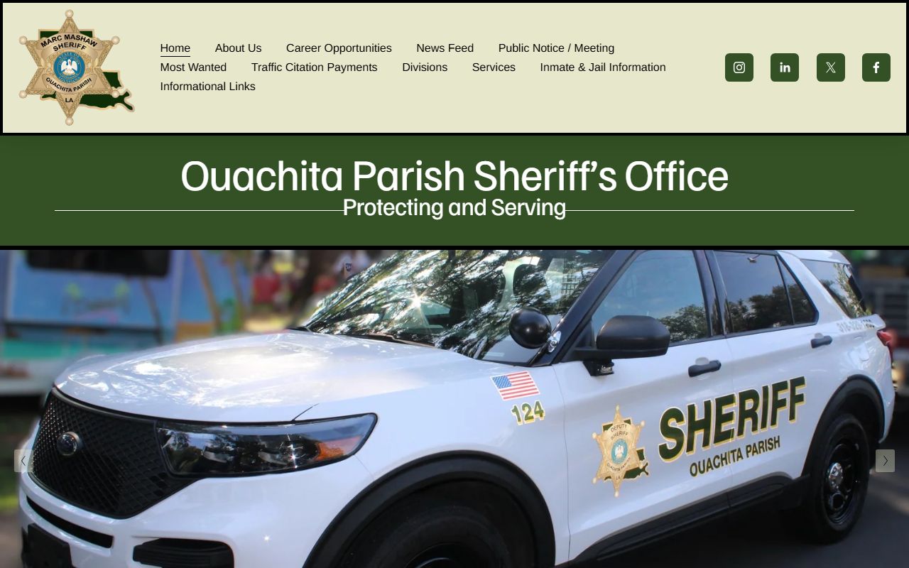 Ouachita Parish Sheriff's Office tax collection portal for property tax records