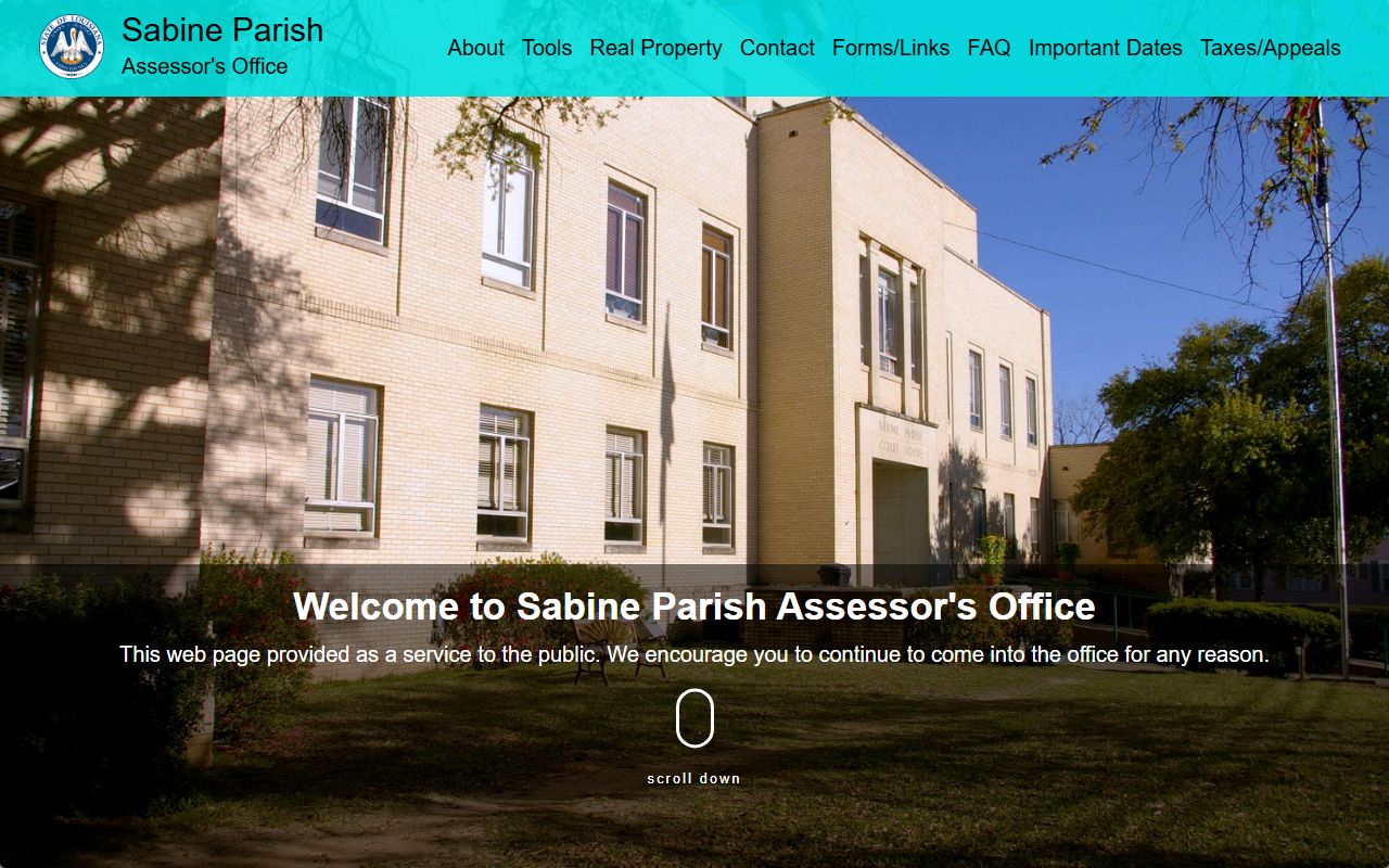 Sabine Parish Assessor website for property tax records