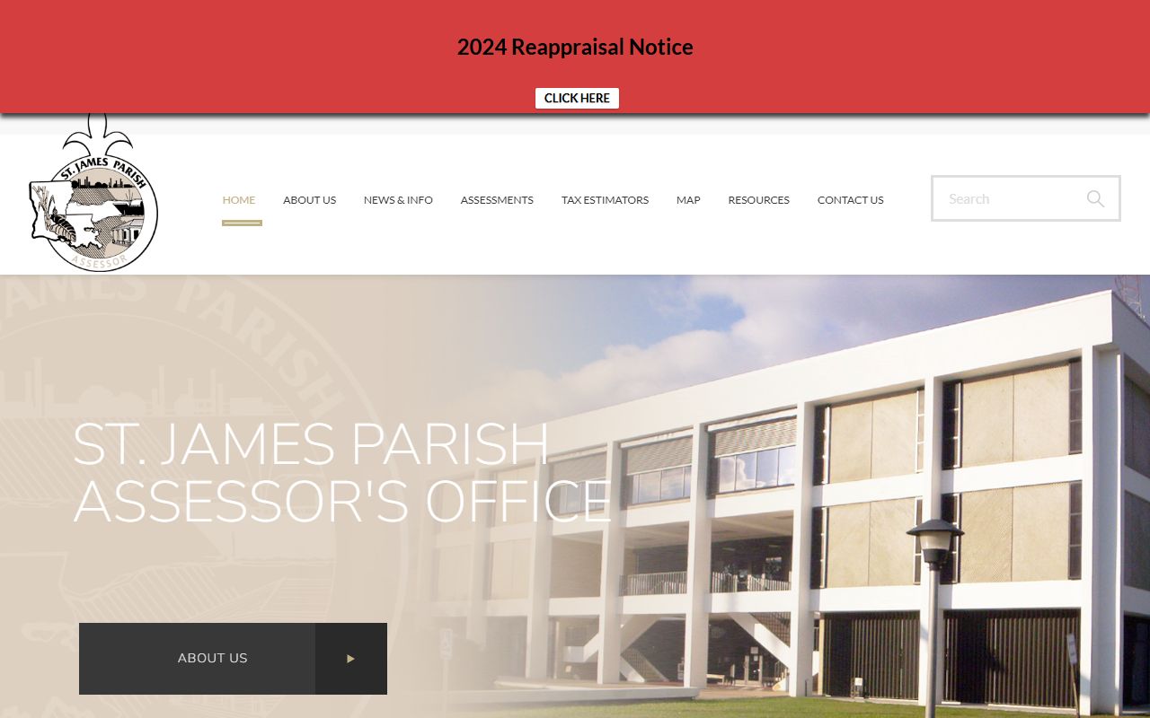 St. James Parish Assessor main website for property tax records