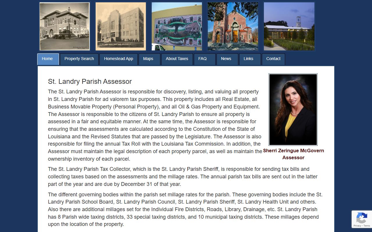 St. Landry Parish Assessor main website for property tax records